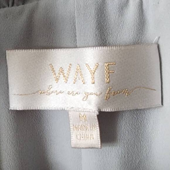 WAYF Jamie Ruffle Wrap Gown Dress Ocean Mist Blue Medium NWOT - Picture 5 of 11